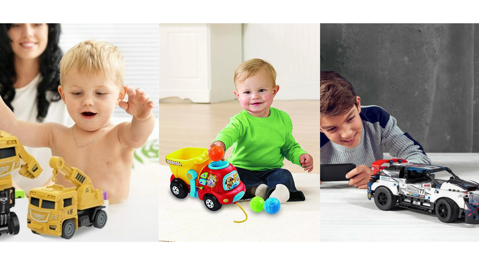 The image contains 3 pictures of kids playing with a toy car | Royal Ramakra