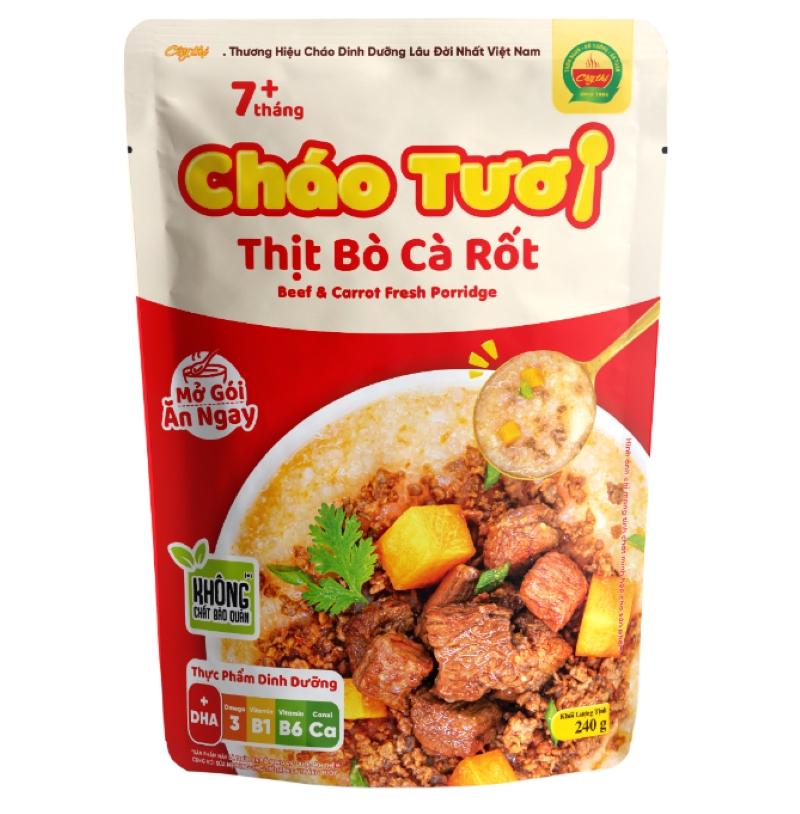 Cháo Tươi Thịt Bò Cà Rốt