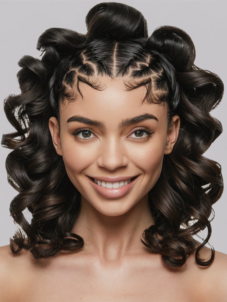 5. Triangle Part Braids with Defined Curls