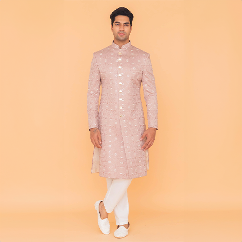 Onion Pink Sherwani