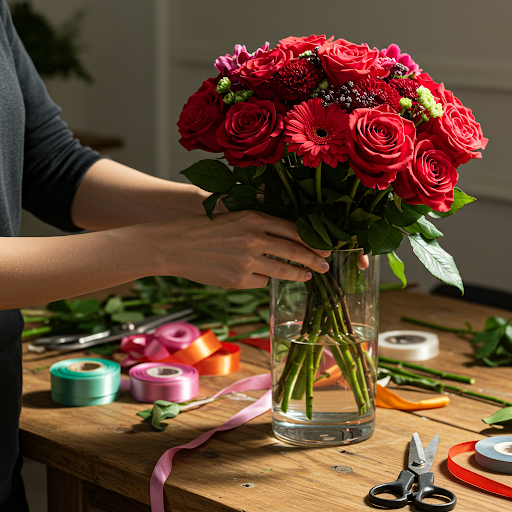 Creating Romantic Red Flower Arrangements