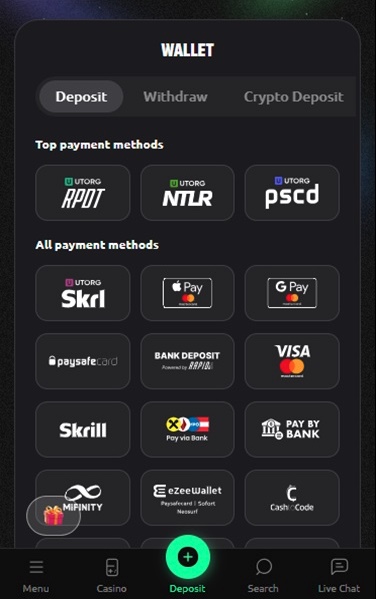 Non UK Casino Deposit Options