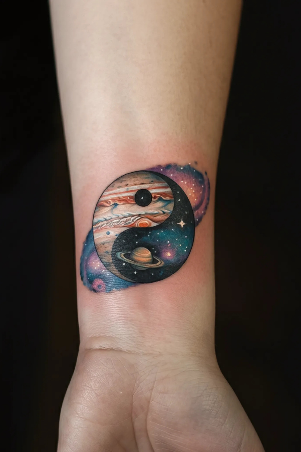 Yin-Yang Jupiter tattoo

