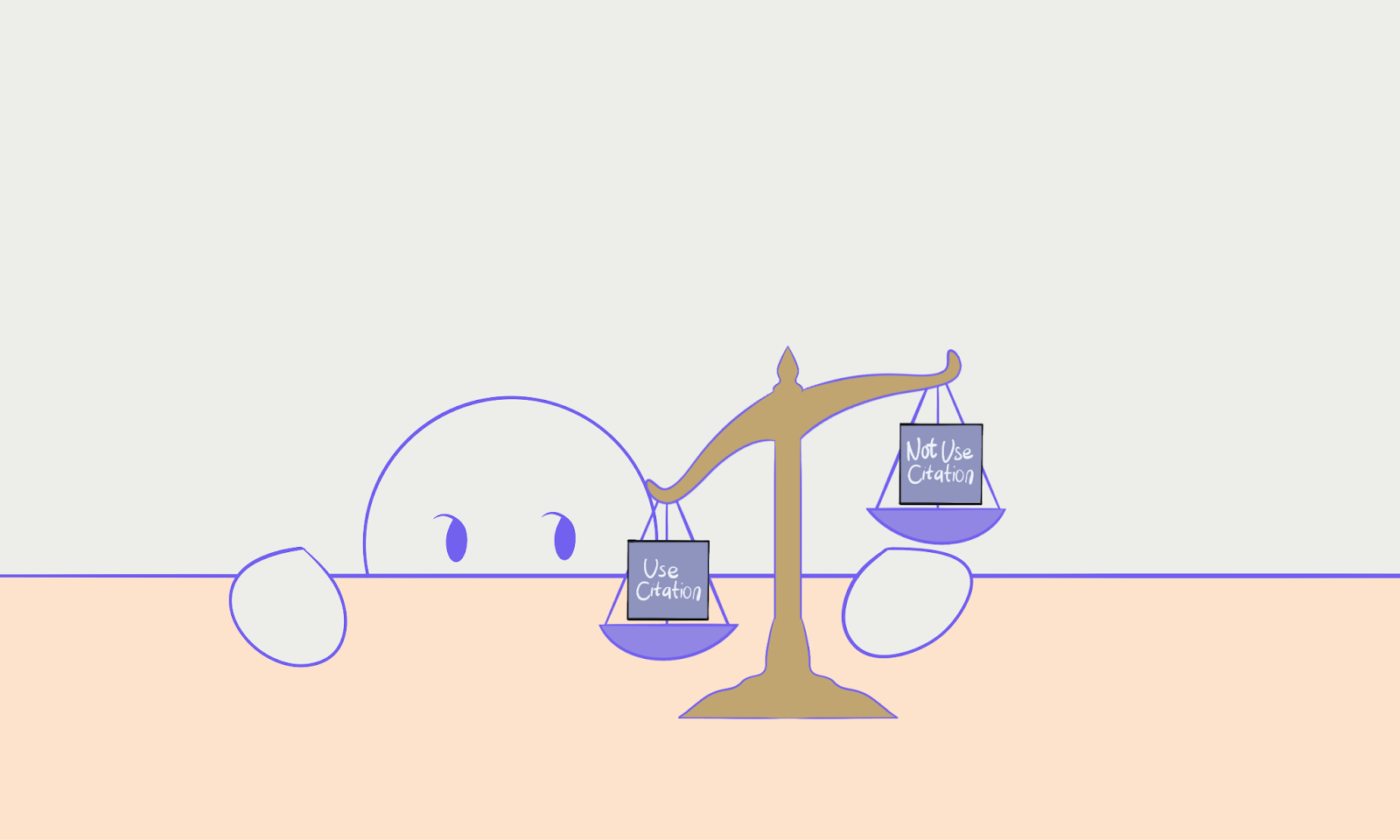 Alt; A cartoon character observing a scale from the table