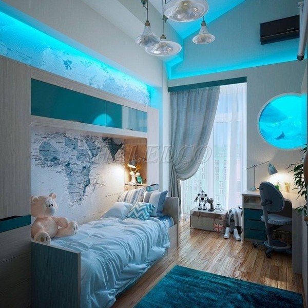 Trang trí đèn cho phòng ngủ bé nam