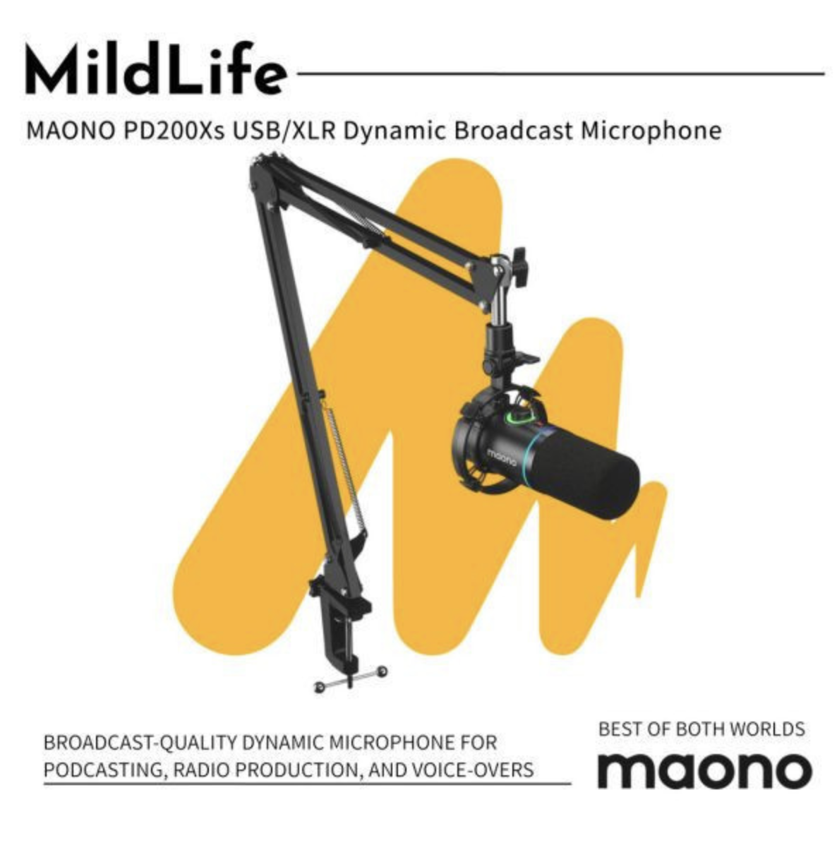  maono 閃克「PD200XS RGB 動圈麥克風」