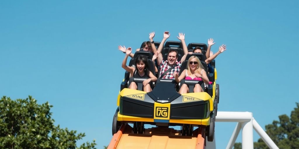 Roller coaster ride at Ocean Park