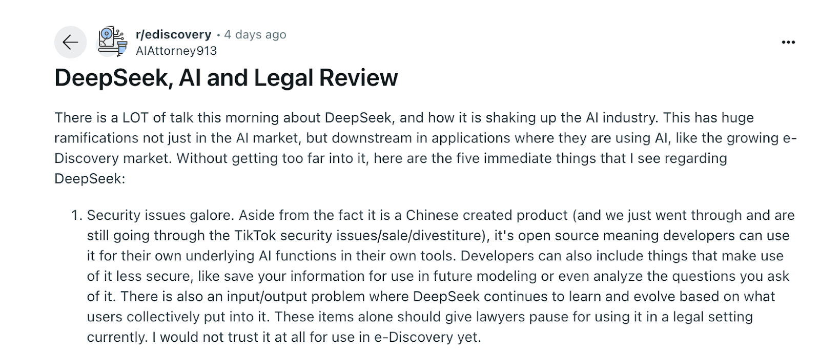 Security concerns related to DeepSeek