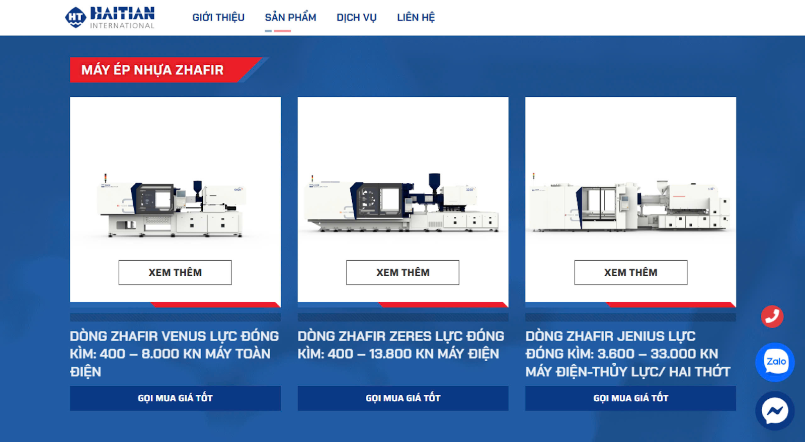 mẫu landing page goha phần sản phẩm