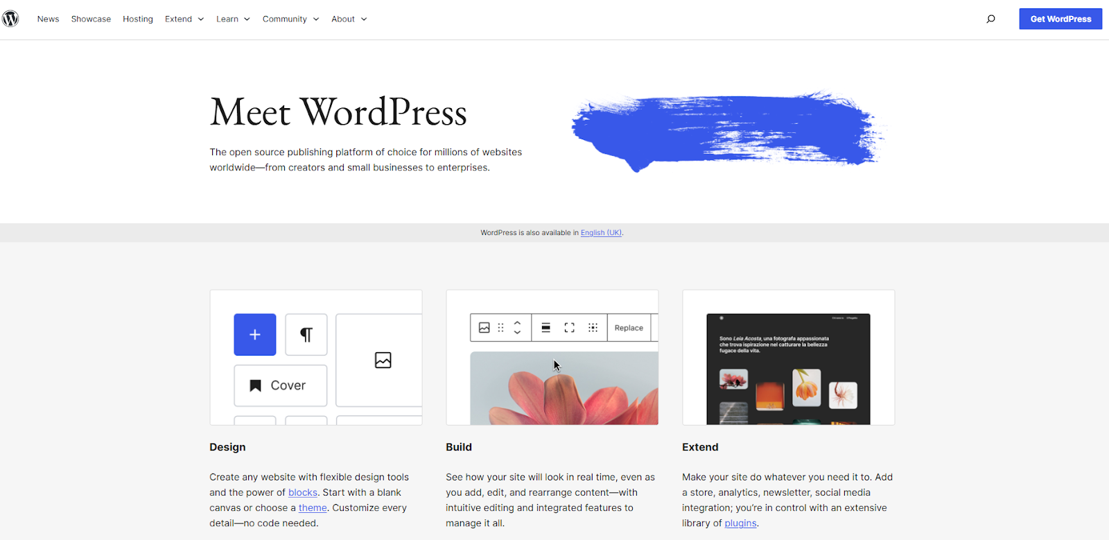 WordPress Homepage