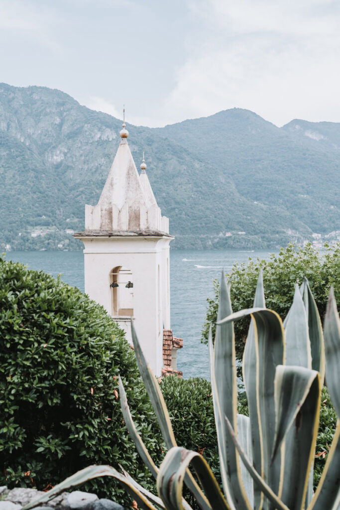 Bell tower at Villa del Balbianello in lake como