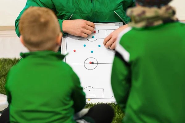 Trainer gibt Anweisungen für das Handballtraining von Mini- bis D-Jugendspielern