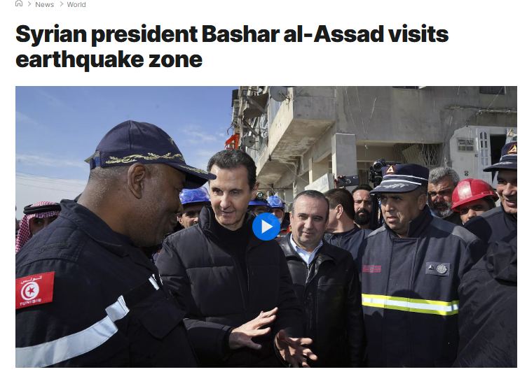 Bashar al-Assad Visits Earthquake Affected Areas in Syria