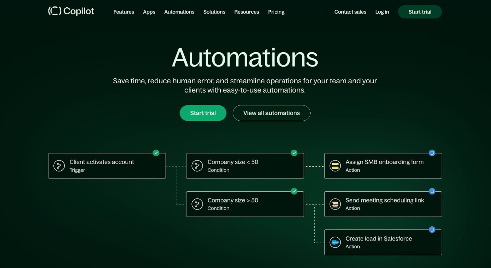 Copilot automations for client onboarding