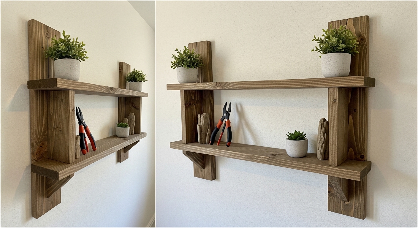 DIY Rustic Wall Shelves
