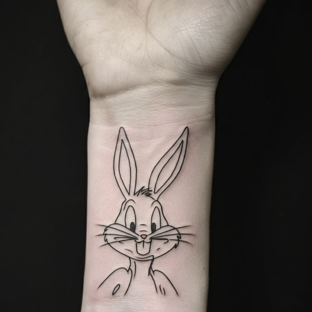 Bugs Bunny Tattoo Black and White