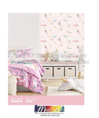 Giấy dán tường hình hoạt hình hoặc dễ thương dùng trong phòng bé