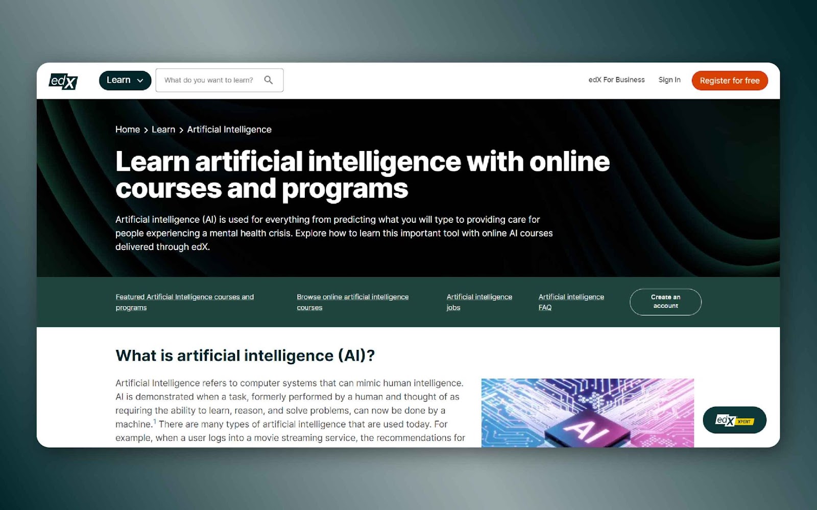 edX - AI courses online