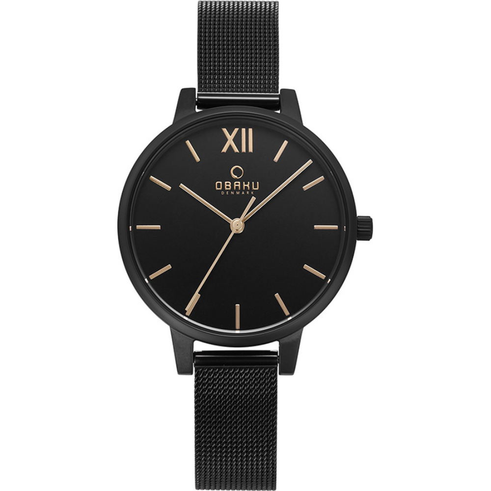 Obaku Liv Charcoal Watch V209LXBBMB showcasing minimalist precision