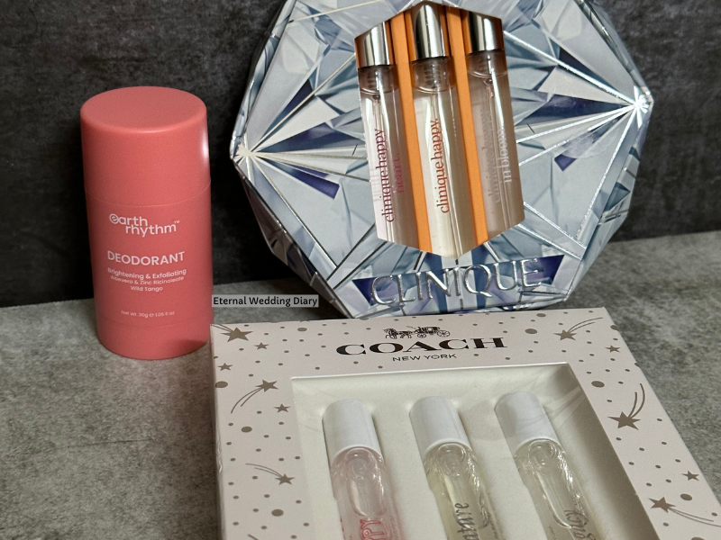 Pack of clinique & coach travel-friendly perfume with deodarant stick