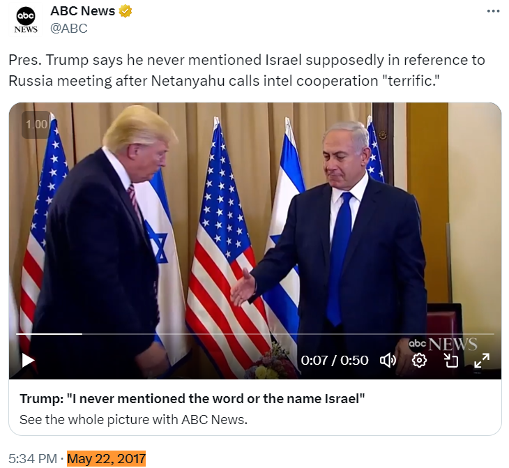 Outdated Video Shows Trump Walking Away From Netanyahu Handshake