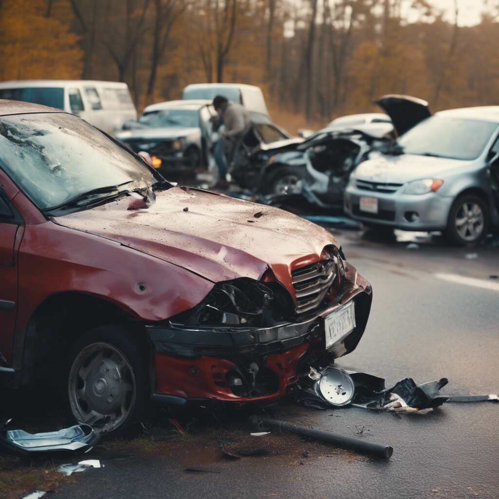 A car that was damaged due to collision 