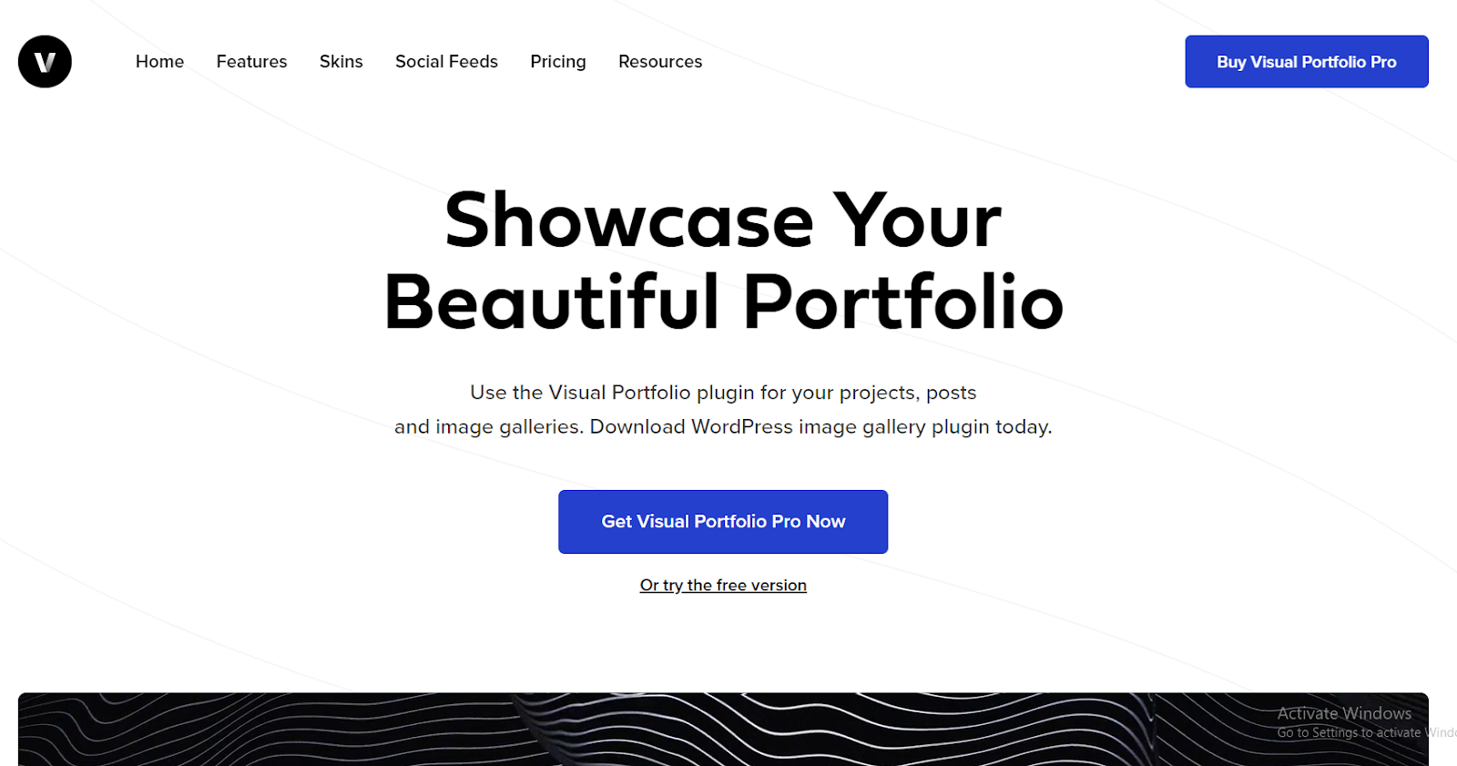 visual portfolio homepage