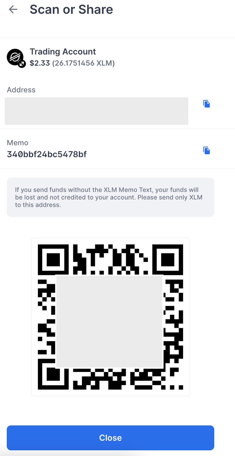 xlm memo example