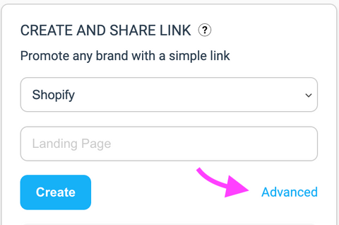 Impact create a link advanced option