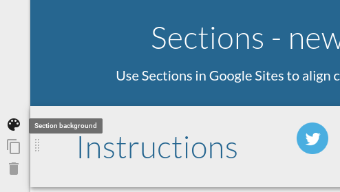Sections - nouveaux sites Google