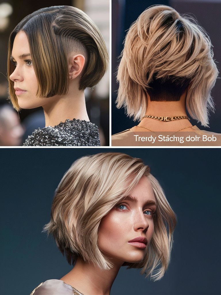 32. Inverted Stacked Bob with Nape Undercut