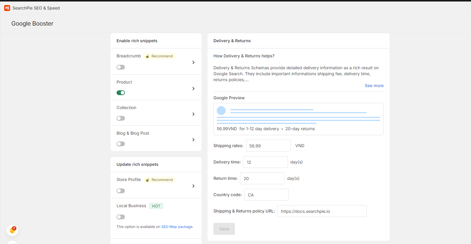 How to Add Delivery & Returns Schema