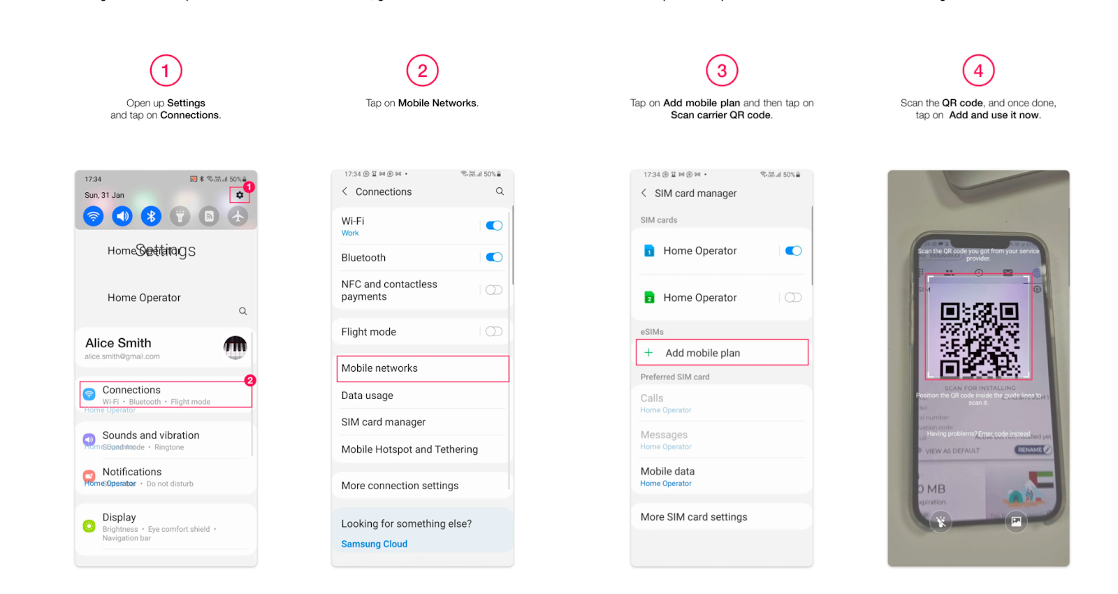 Activating a BNE eSIM on Android phones 