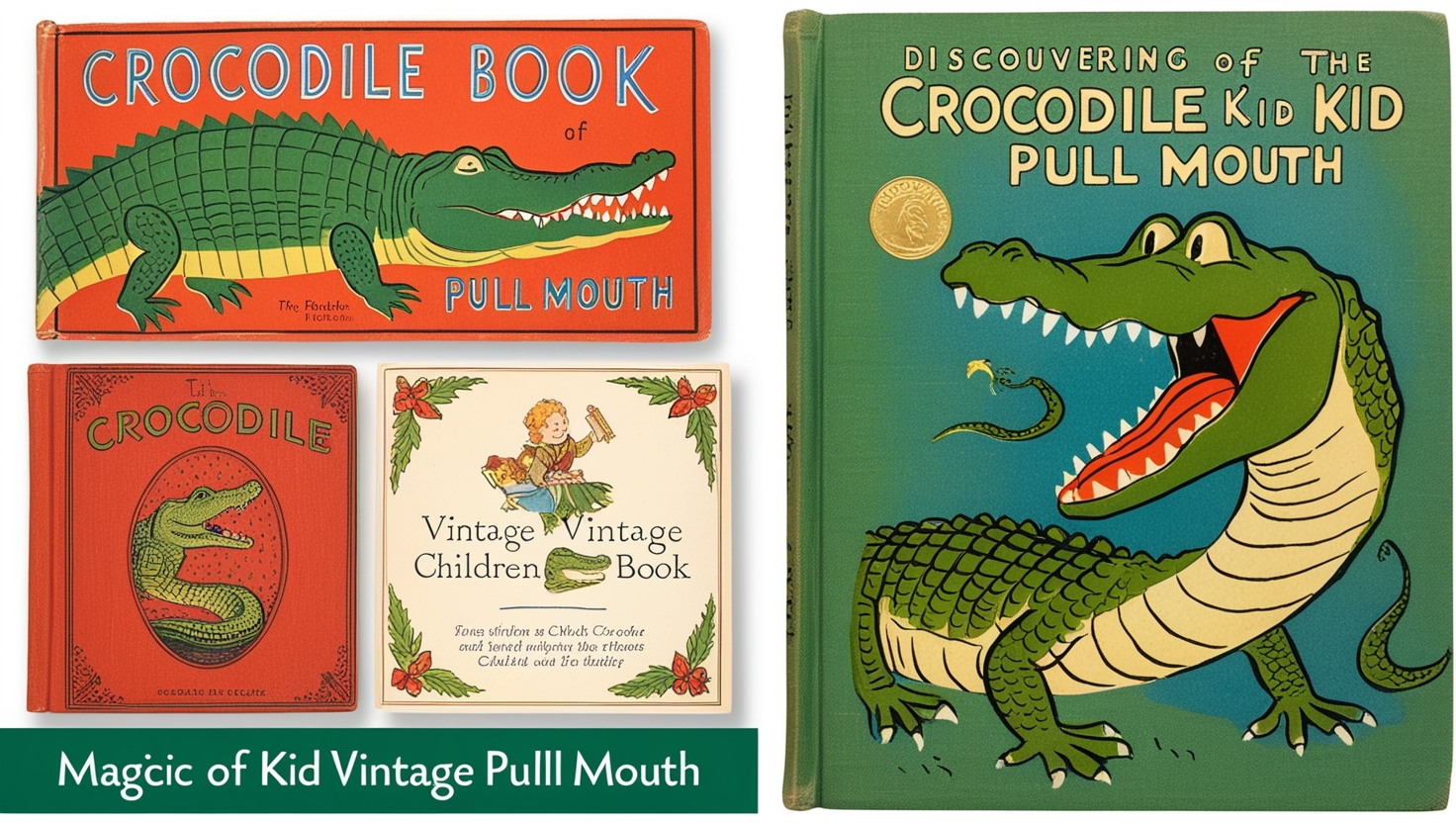 Crocodile Book Kid Vintage Pull Mouth
