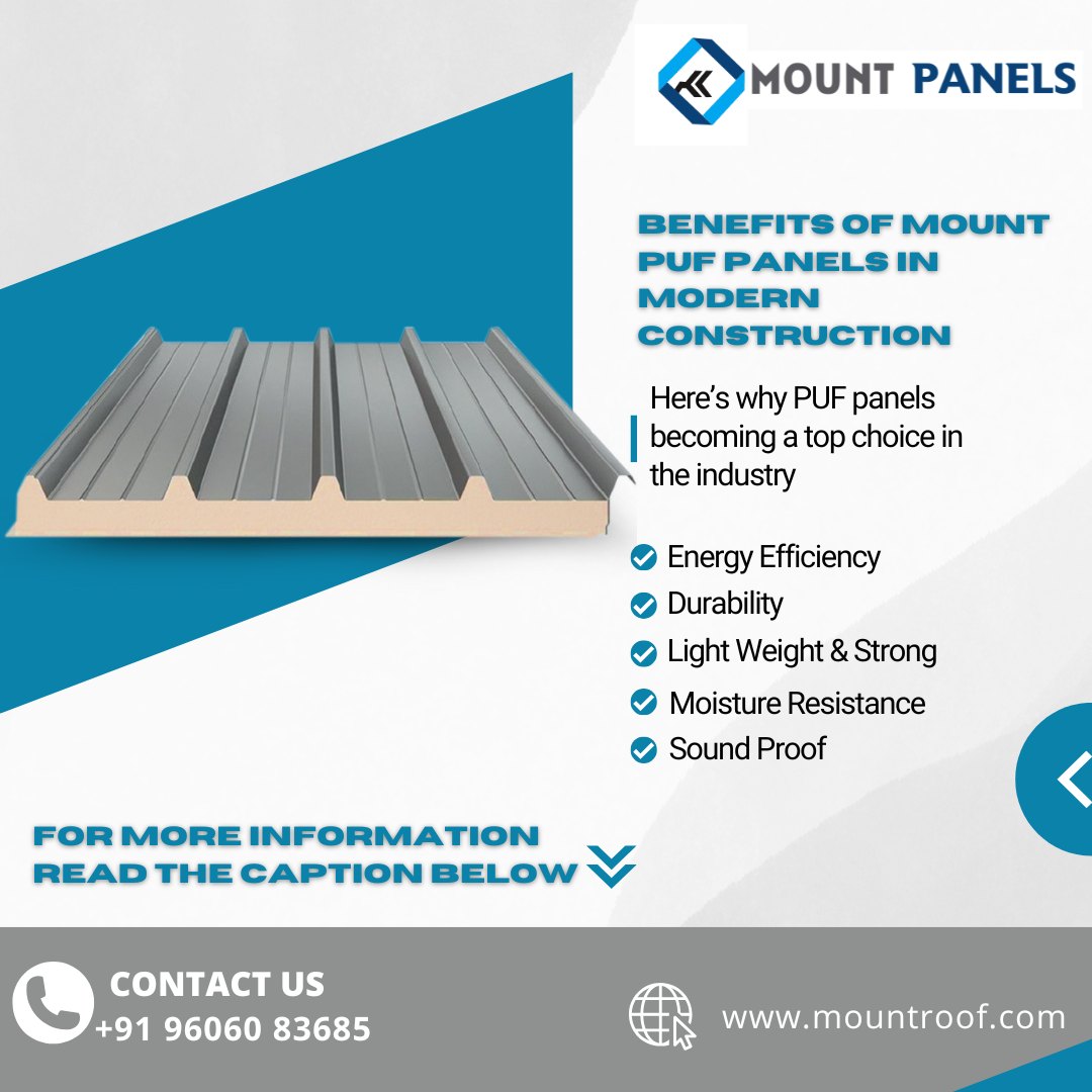 Premium PUF sandwich panels by MountRoof in Coimbatore. Energy-efficient, durable, and ideal for industrial & commercial construction needs.