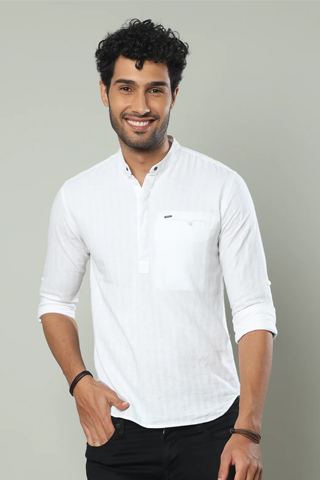 White Linen Kurta Shirts