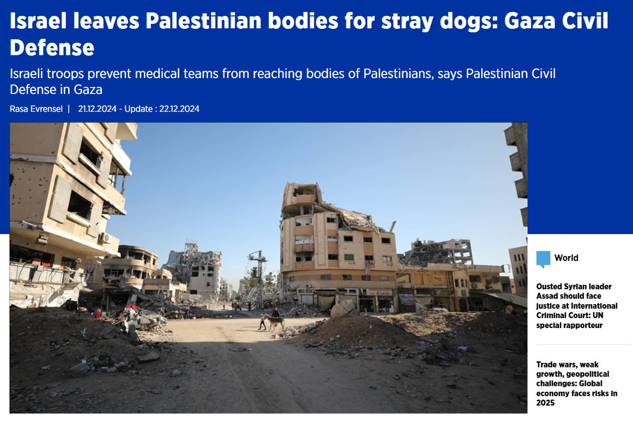 Israel leaves Palestinian bodies for stray dogs