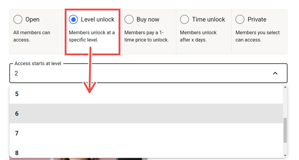 lock course content based on levels