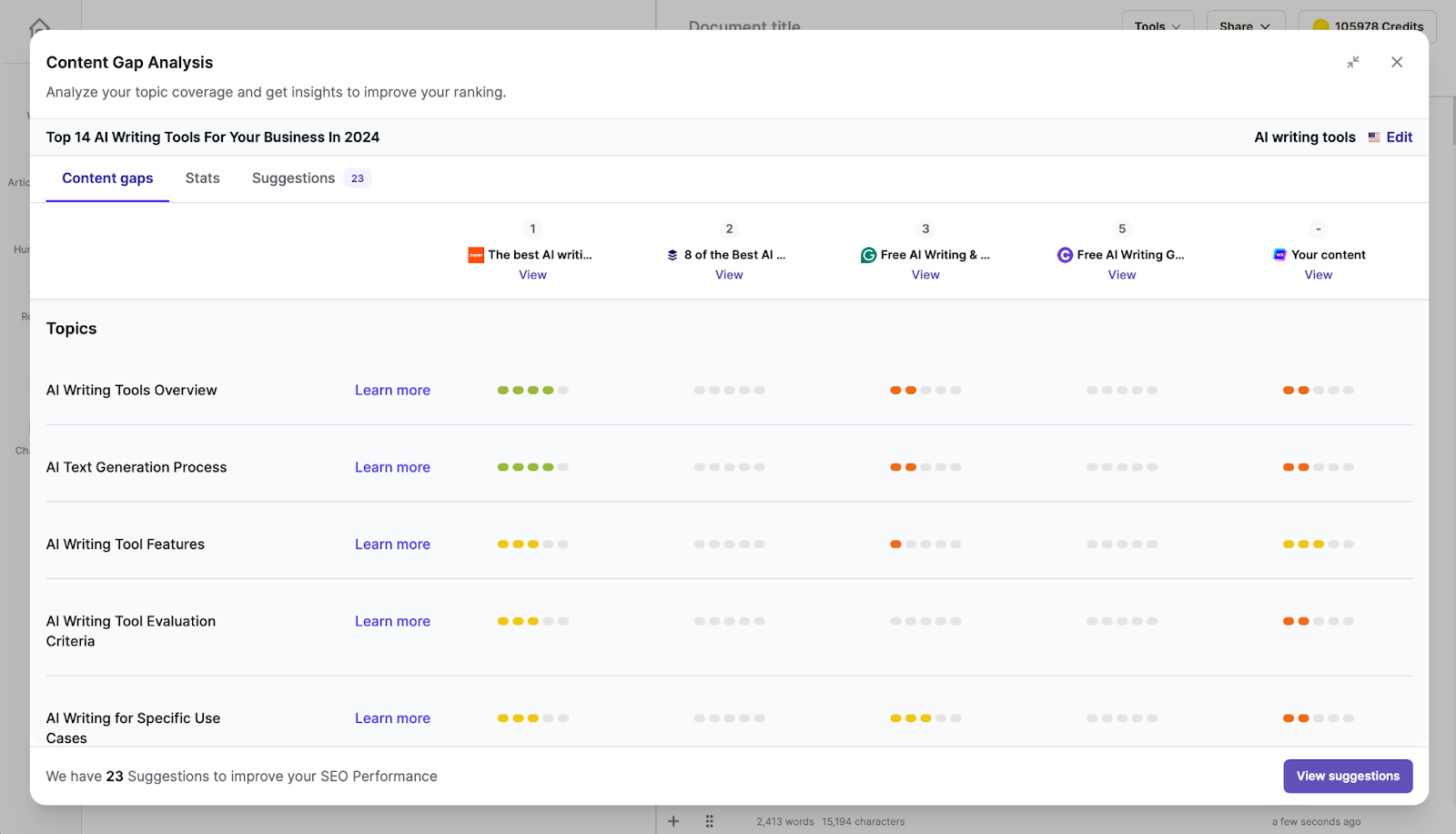 Writesonic AI Content Gap Analyzer - How to write a content brief