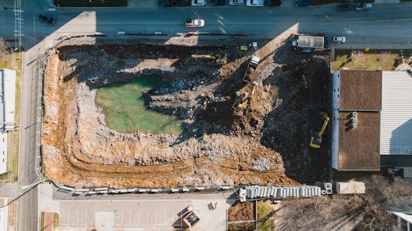 top view of construction site