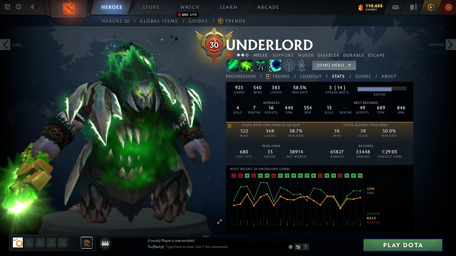 Underlord game hero. Source: reddit