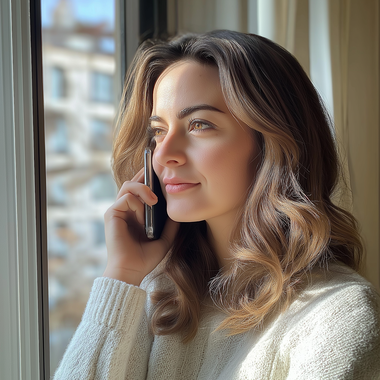 A woman talking on the phone | Source: Midjourney