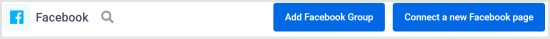 Choose to Add Facebook Group or Connect a new Facebook page