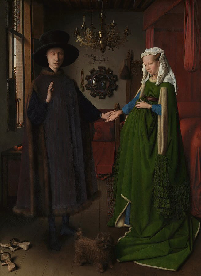 “Arnolfini Portrait” (1434) painting by Jan Van Eyck.