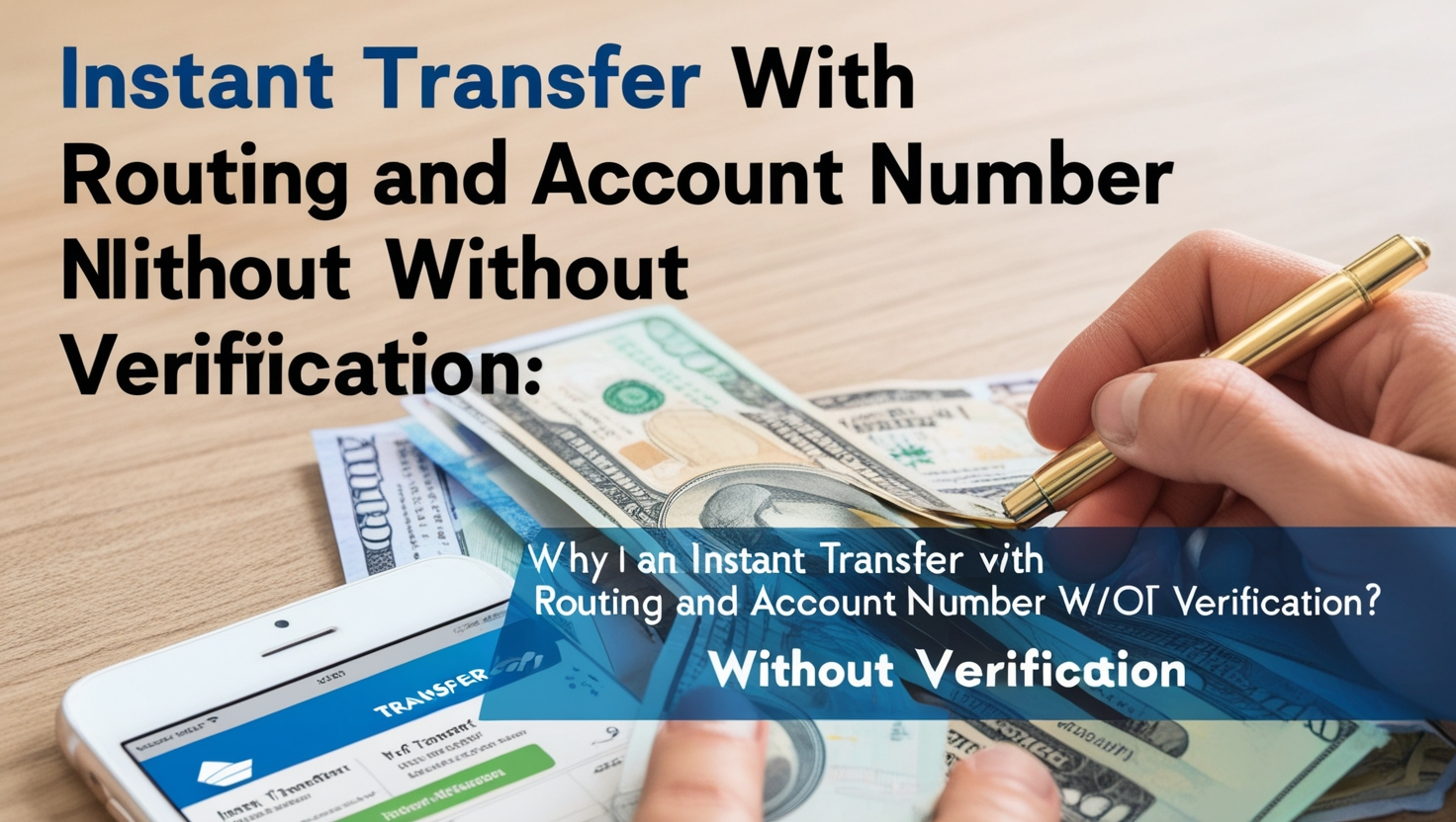 Instant Transfer with Routing and Account Number Without Verification