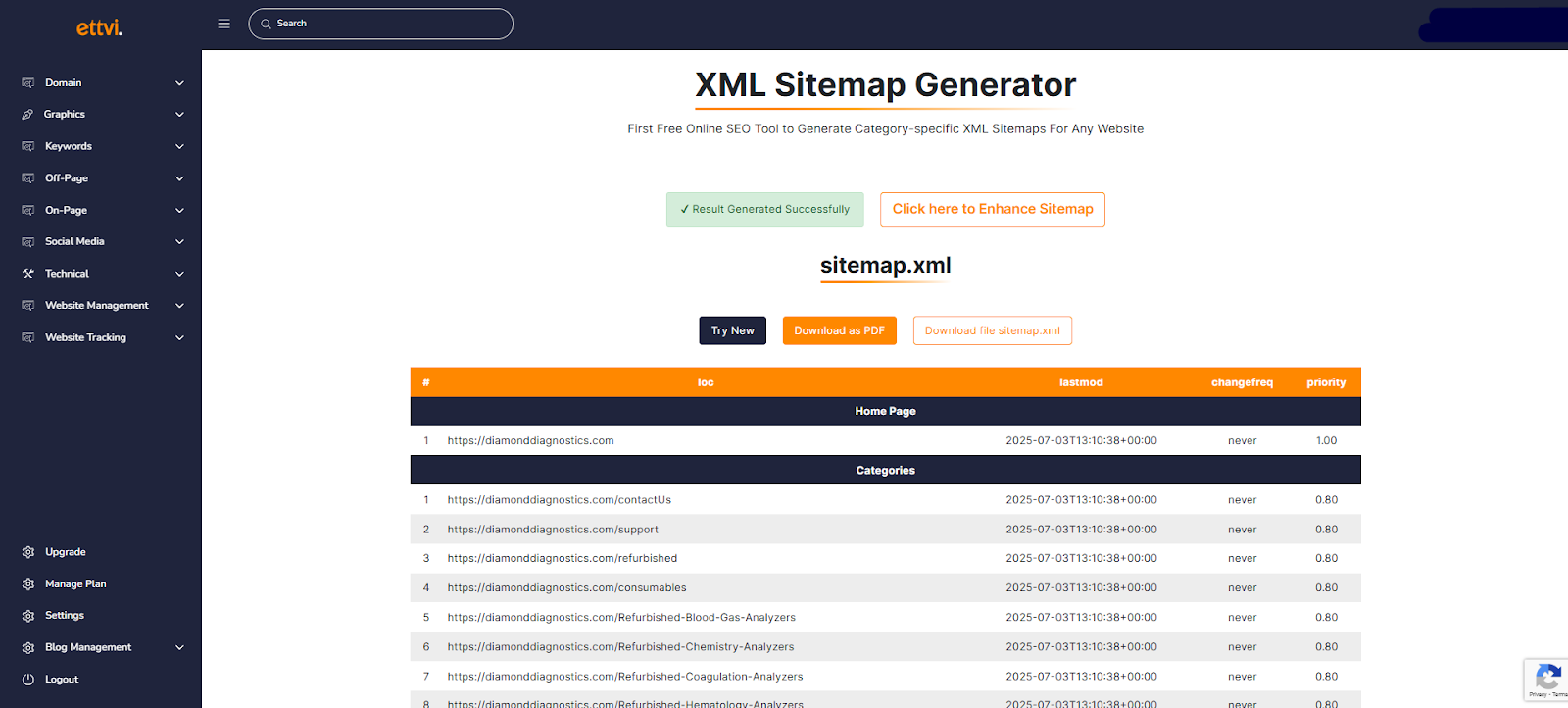 xml sitemap generator