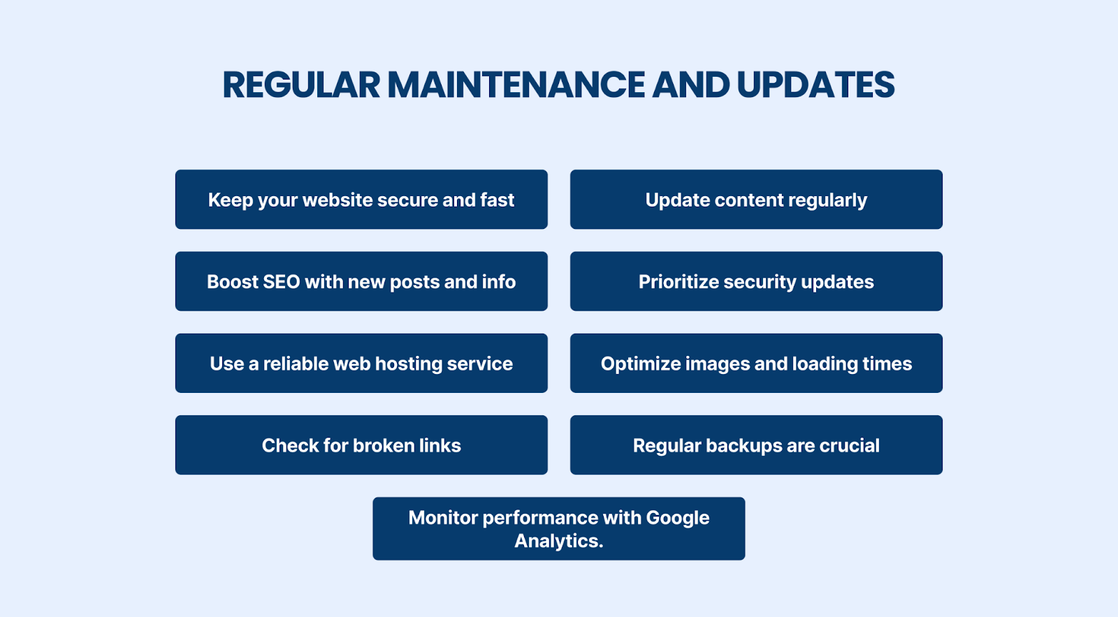 regular maintenance and updates