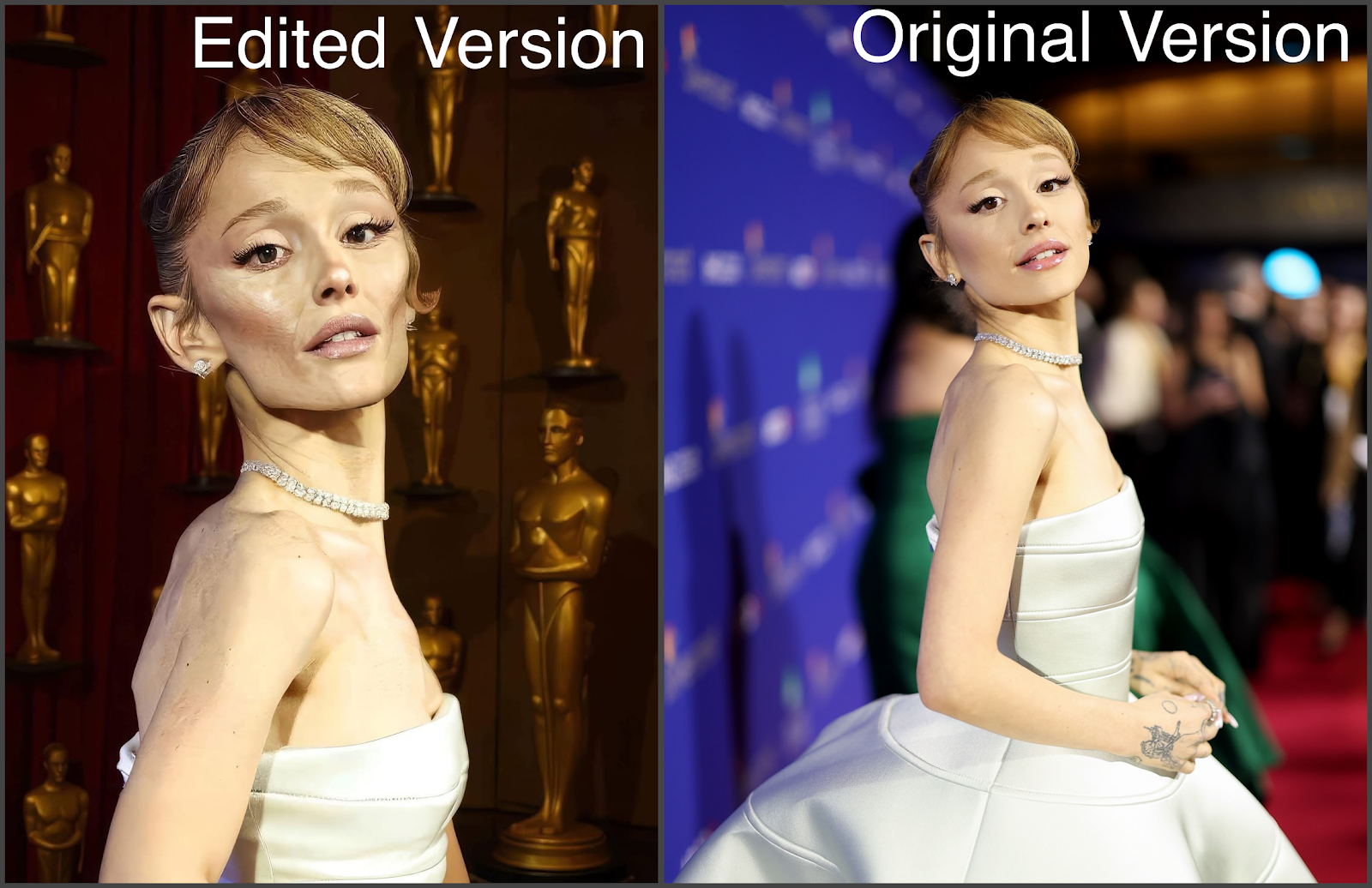 A collage of a person in a white dress

Description automatically generated