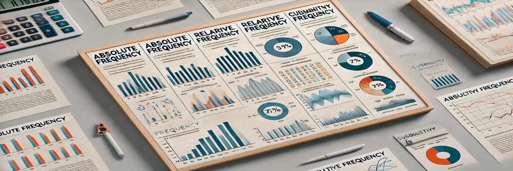 Three types of frequencies in statistics.