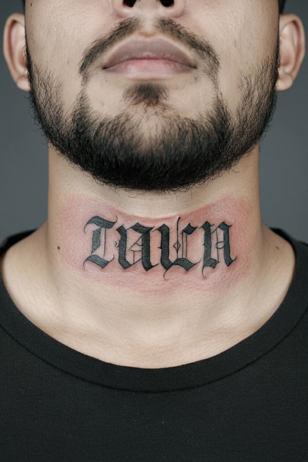 Name Throat Tattoo
